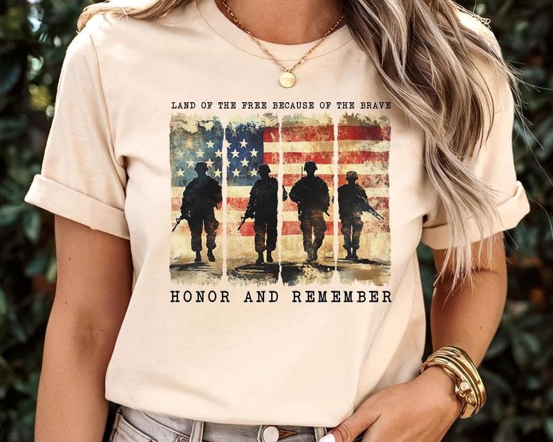 4th July Memorial Day Patriotic American Flag Land - Adult & Kids T-Shirts, Sweatshirts & Hoodies apparel design preview 1