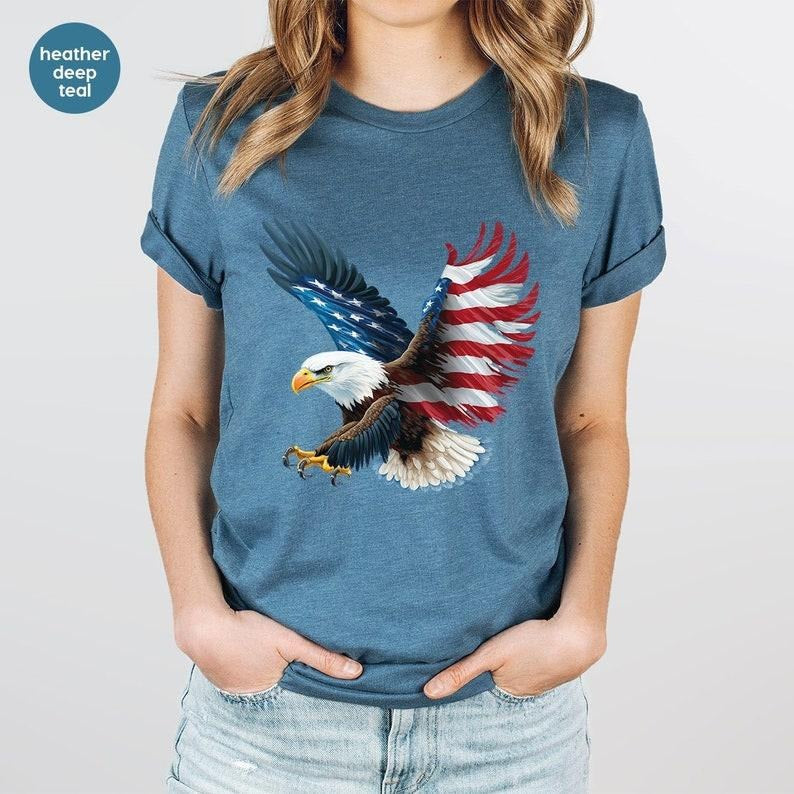 4th July Patriotic USA Flag American Eagle Him - Adult & Kids T-Shirts, Sweatshirts & Hoodies apparel design preview 1