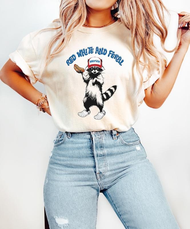 4th July Red White Feral Independence Day America - Adult & Kids T-Shirts, Sweatshirts & Hoodies apparel design preview 1