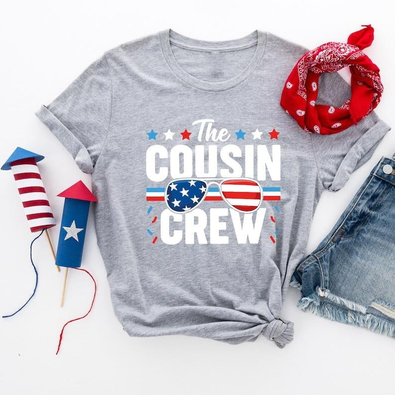 4th July USA Patriotic Cousin Crew America - Adult & Kids T-Shirts, Sweatshirts & Hoodies apparel design preview 1