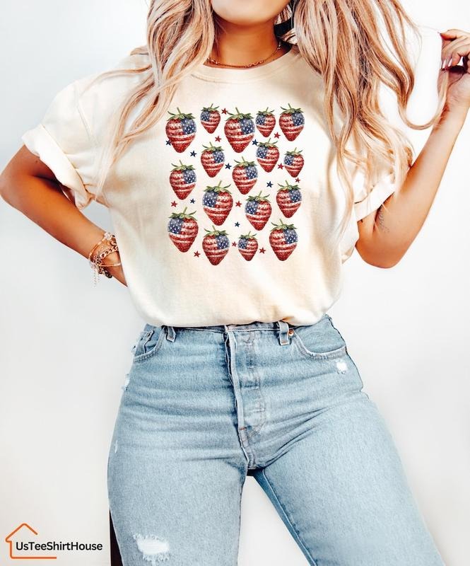 4th July Strawberries - Adult & Kids T-Shirts, Sweatshirts & Hoodies apparel design preview 1
