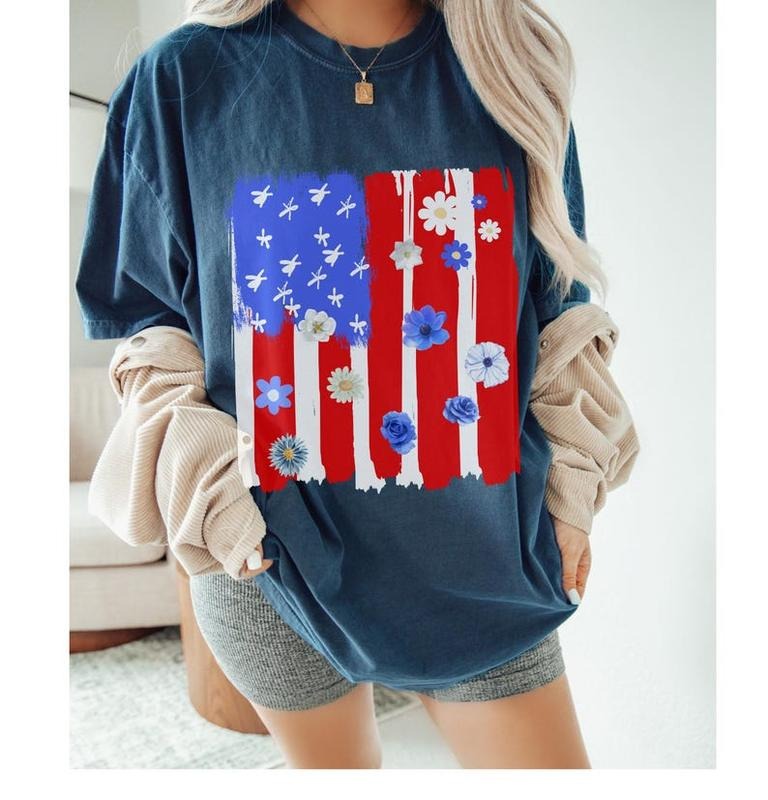 4th July Fourth Brushstrokes USA Flag - Adult & Kids T-Shirts, Sweatshirts & Hoodies apparel design preview 1