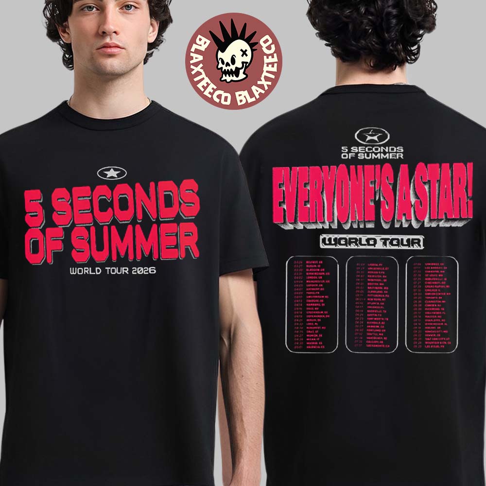 5 Seconds Of Summer Everyone's A Star World Tour 2026 - Adult & Kids T-Shirts, Sweatshirts & Hoodies apparel design preview 1