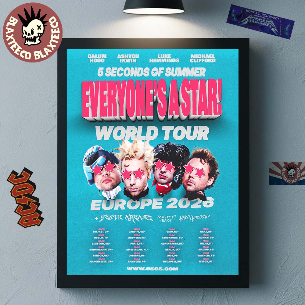 5 Seconds of Summer Everyone's A Star World Tour UK - Adult & Kids T-Shirts, Sweatshirts & Hoodies apparel design preview 1