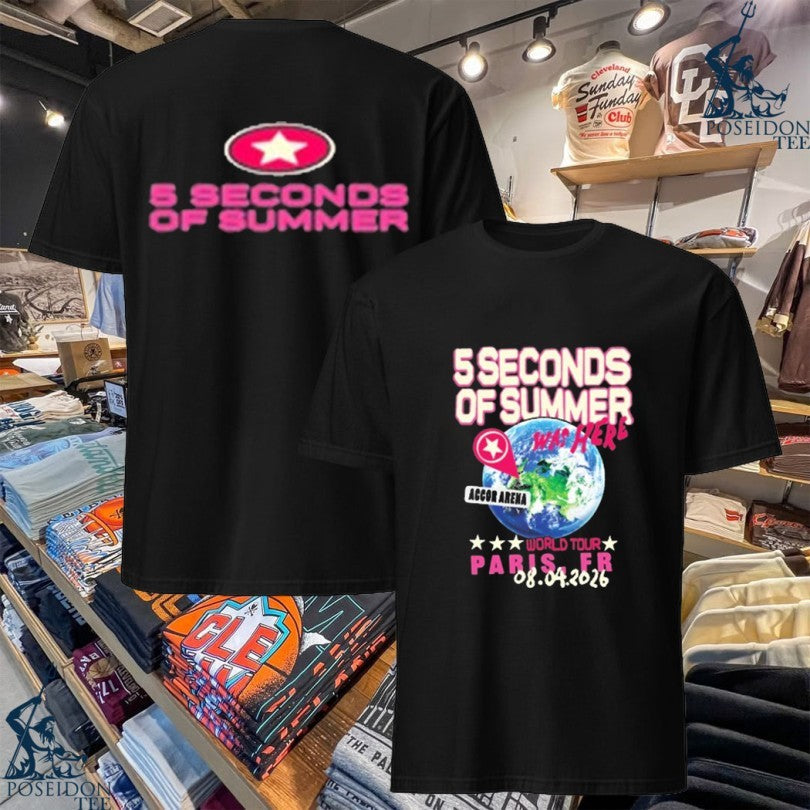 5 Seconds Of Summer Everyone's A Star Paris Event - Adult & Kids T-Shirts, Sweatshirts & Hoodies apparel design preview 1