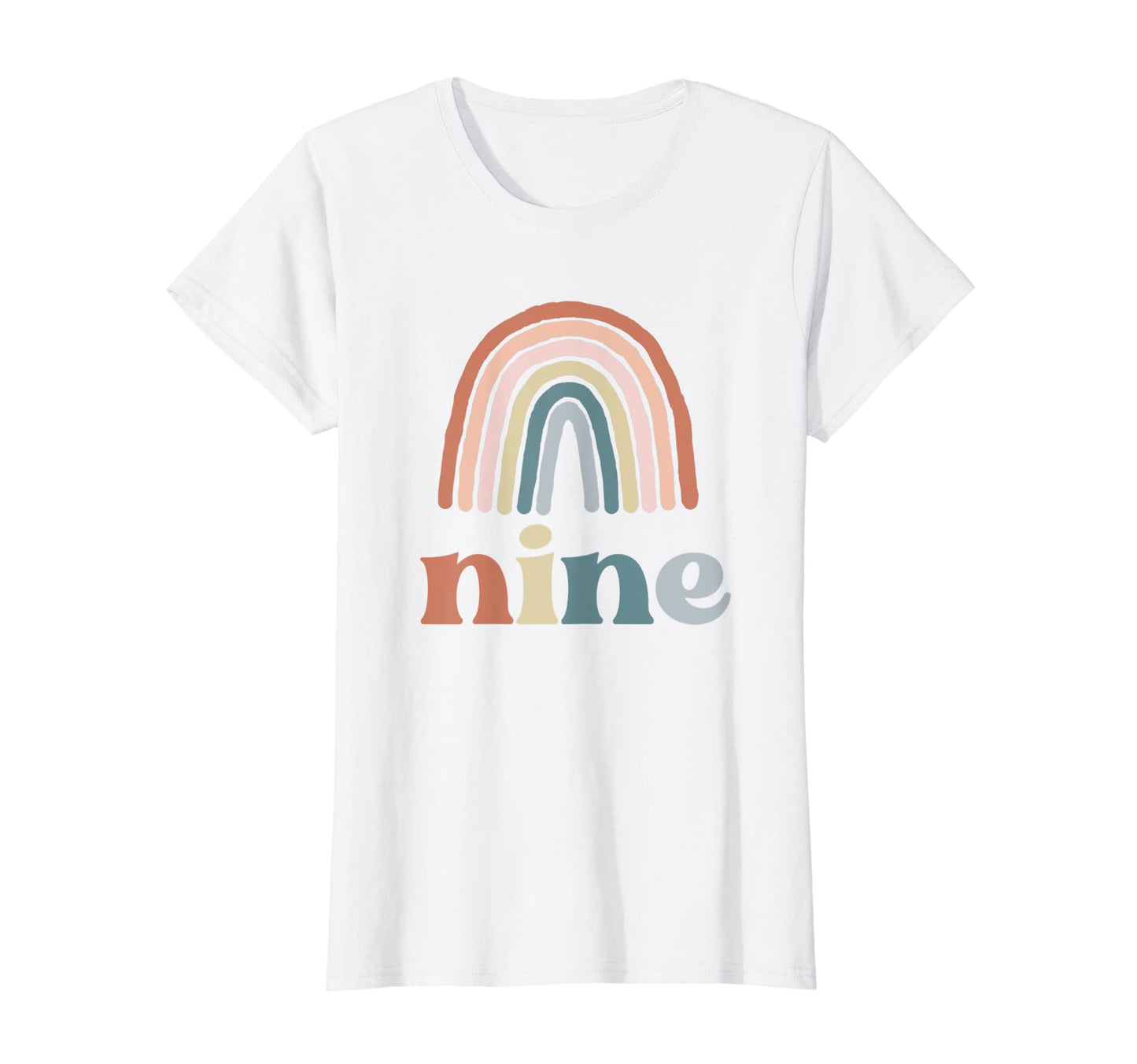 Nine Year Old Birthday Boho Rainbow T-Shirt - Graphic Print for Adults - T-Shirt, Sweatshirt, Hoodie