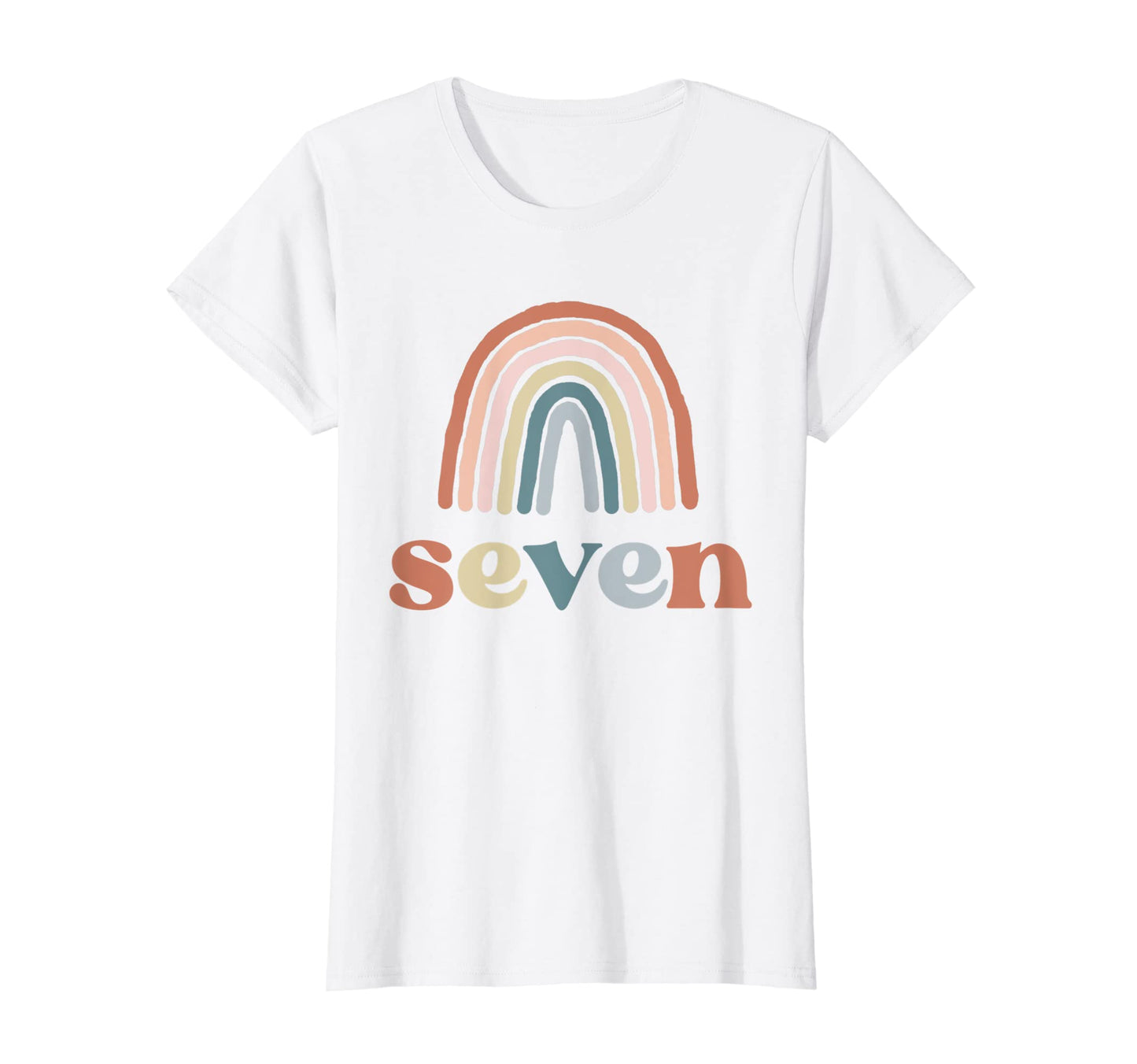 7 Seven Year Old Birthday Boho Rainbow T-Shirt - Trendy Graphic Unisex - T-Shirt, Sweatshirt, Hoodie