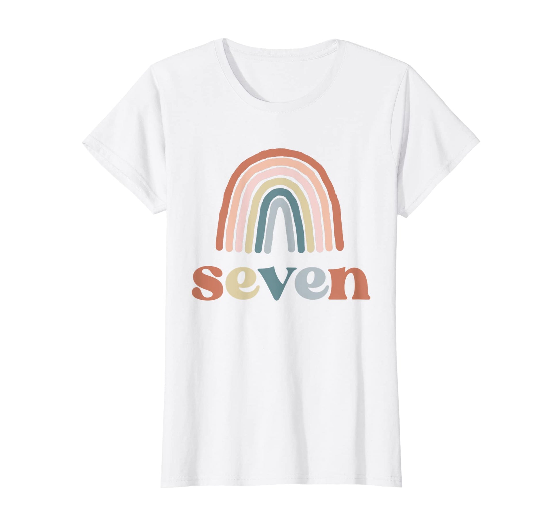7 Seven Year Old Birthday Boho Rainbow T-Shirt - Trendy Graphic Unisex - T-Shirt, Sweatshirt, Hoodie