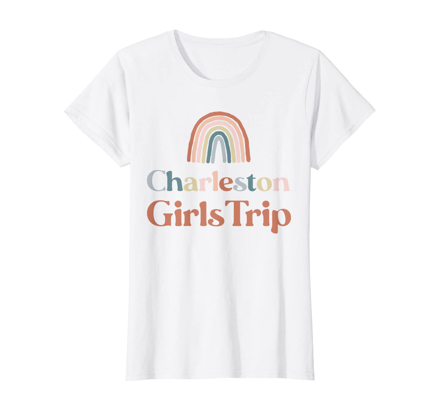 Womens Charleston Trip Boho Rainbow T-Shirt - Aesthetic Graphic for Adults - T-Shirt, Sweatshirt, Hoodie