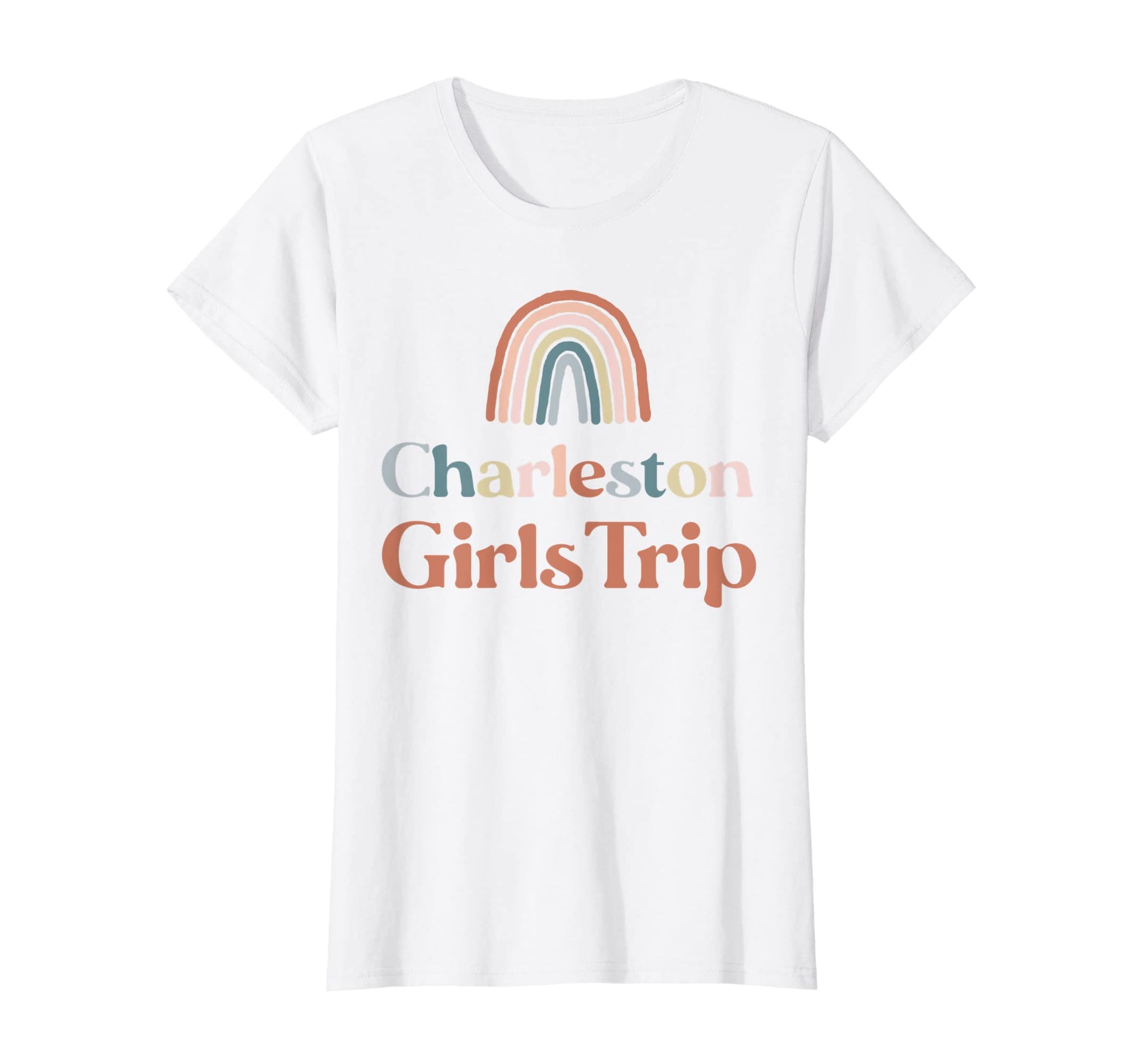 Womens Charleston Trip Boho Rainbow T-Shirt - Aesthetic Graphic for Adults - T-Shirt, Sweatshirt, Hoodie