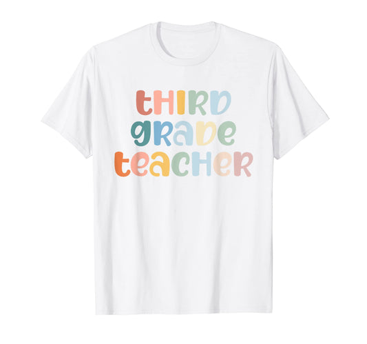 3Rd Grade Teacher Boho Colorful Colors T-Shirt - Trendy Graphic Men Women - T-Shirt, Sweatshirt, Hoodie