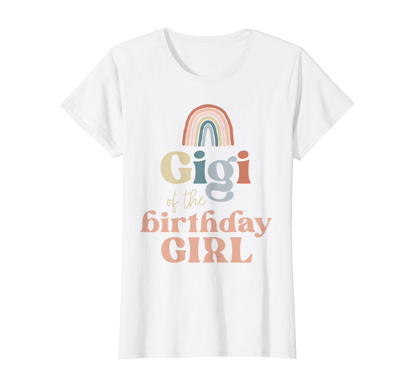 Womens Gigi Birthday Boho Rainbow T-Shirt - Minimalist Print for Adults - T-Shirt, Sweatshirt, Hoodie