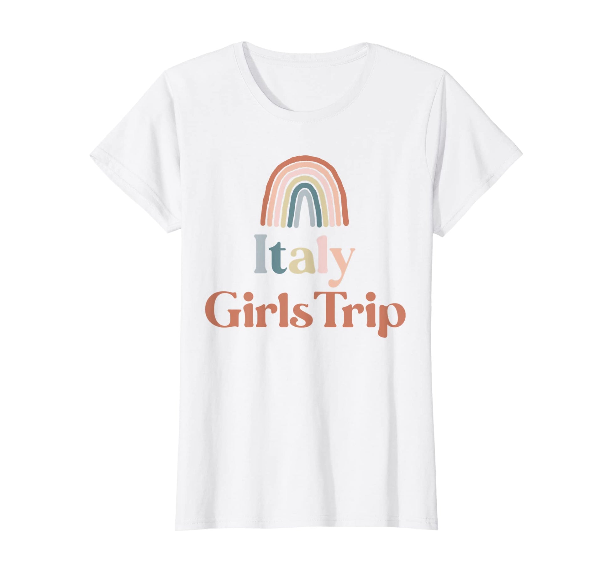 Womens Italy Trip Boho Rainbow Group T-Shirt - Trendy Graphic for Adults - T-Shirt, Sweatshirt, Hoodie