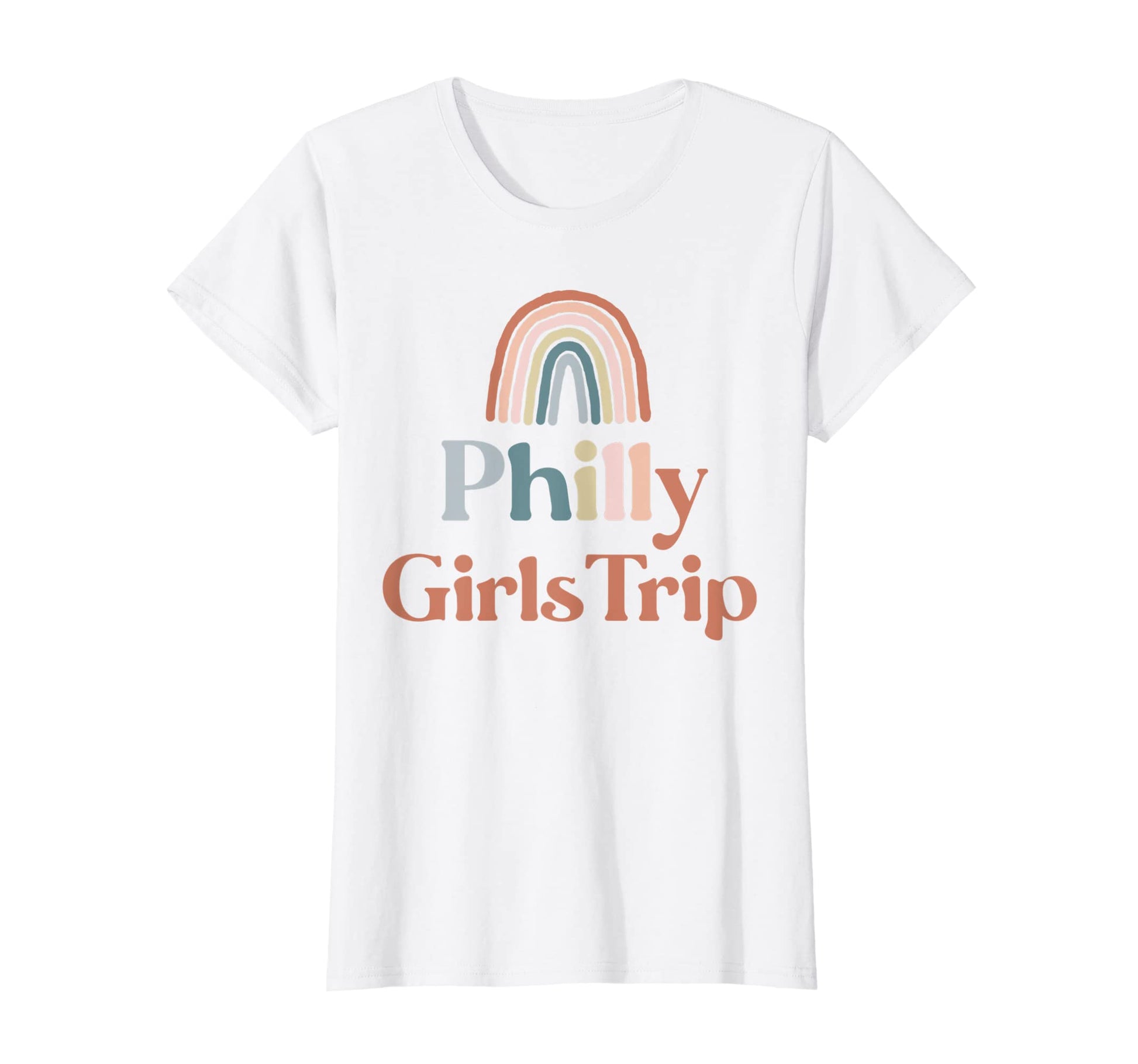 Womens Philly Trip Boho Rainbow T-Shirt - Minimalist Print for Adults - T-Shirt, Sweatshirt, Hoodie