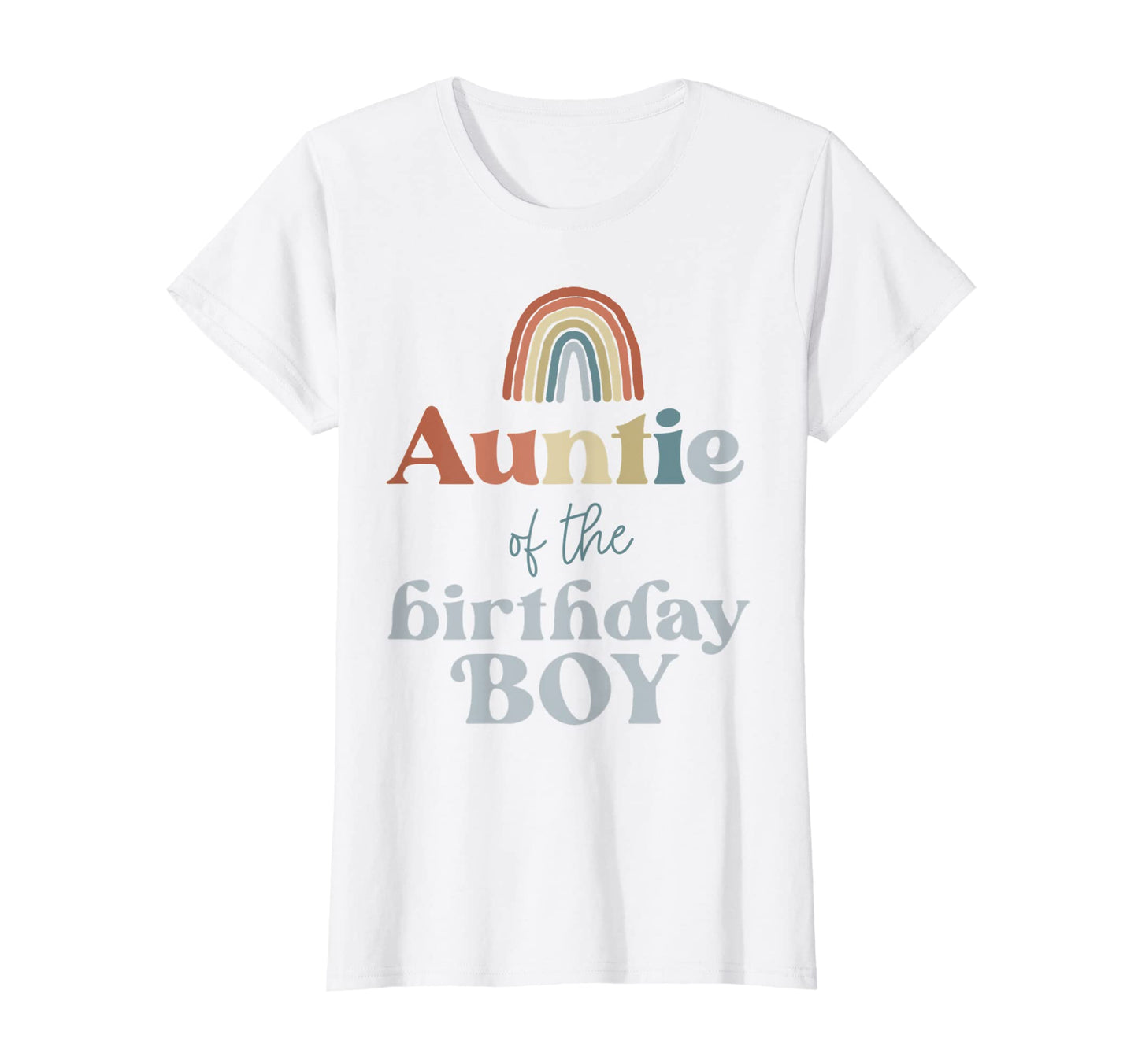 Womens Auntie Birthday Boho Rainbow T-Shirt - Fun Novelty Design Unisex - T-Shirt, Sweatshirt, Hoodie