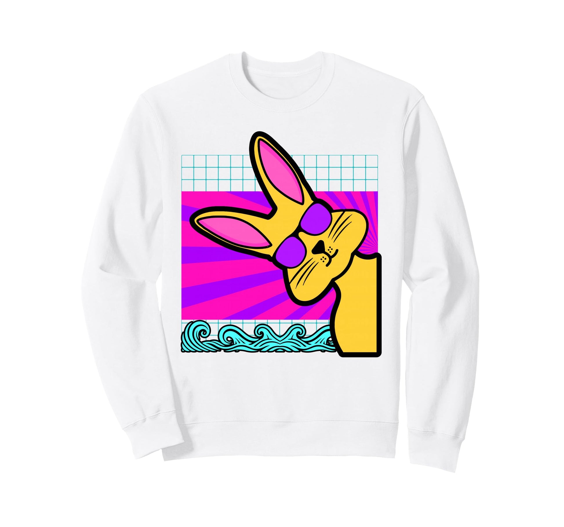 Aesthetic Vaporwave Outfits Bunny Sweatshirt - Trendy Graphic for Adults - T-Shirt, Sweatshirt, Hoodie