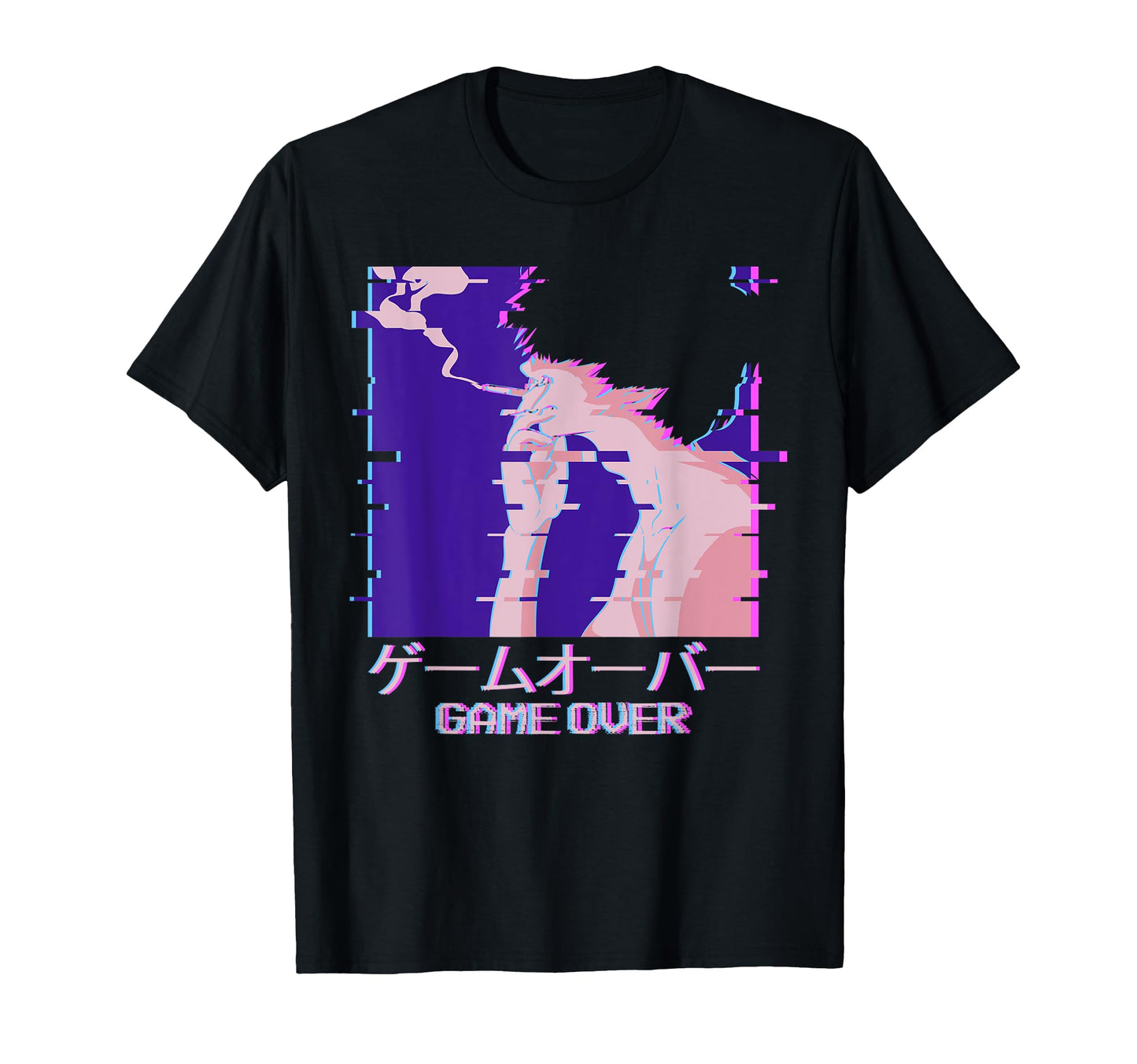 Japanese Vaporwave Smoking Sad Anime Game T-Shirt - Graphic Print Unisex - T-Shirt, Sweatshirt, Hoodie