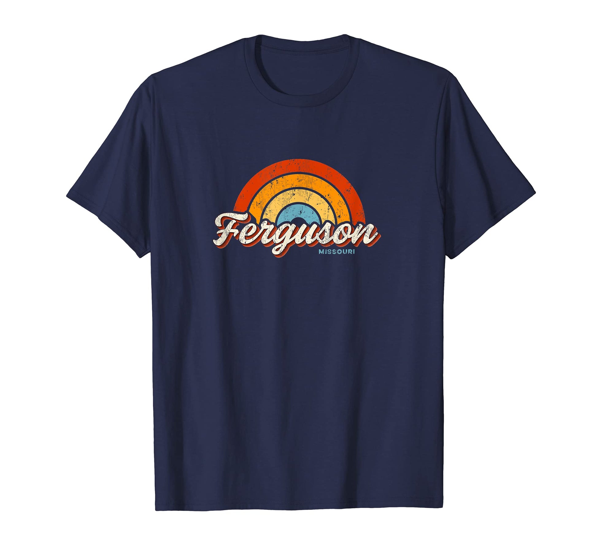 Ferguson Missouri Mo Rainbow 70S T-Shirt - Unique Graphic for Adults - T-Shirt, Sweatshirt, Hoodie