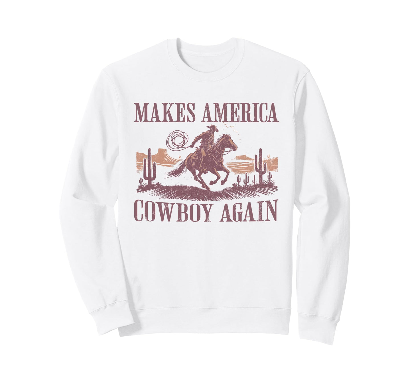 Western Makes America Cowboy Sweatshirt - Minimalist Print for Adults - T-Shirt, Sweatshirt, Hoodie
