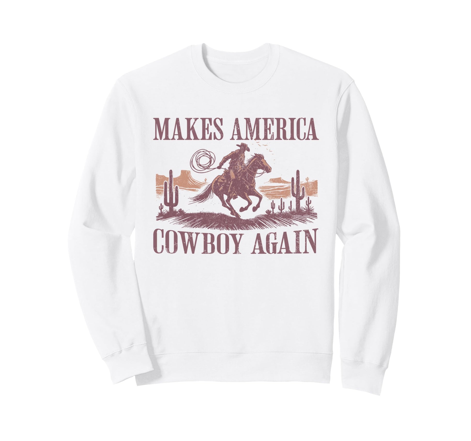 Western Makes America Cowboy Sweatshirt - Minimalist Print for Adults - T-Shirt, Sweatshirt, Hoodie