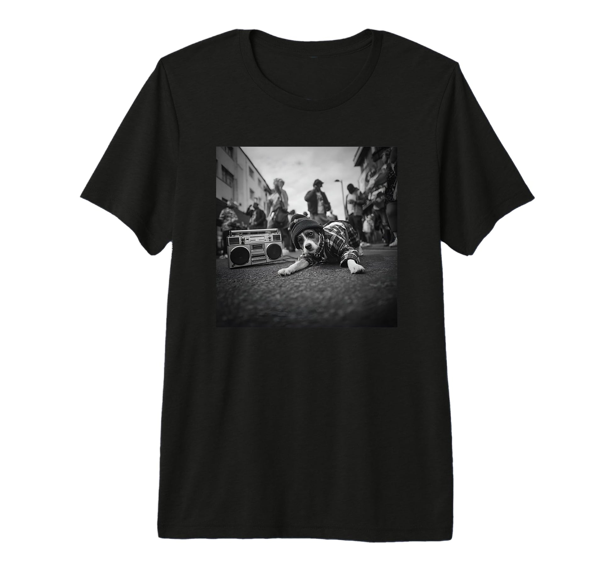 Old School Hip Hop Dog Breakdancing Tri T-Shirt - Unique Graphic Unisex - T-Shirt, Sweatshirt, Hoodie