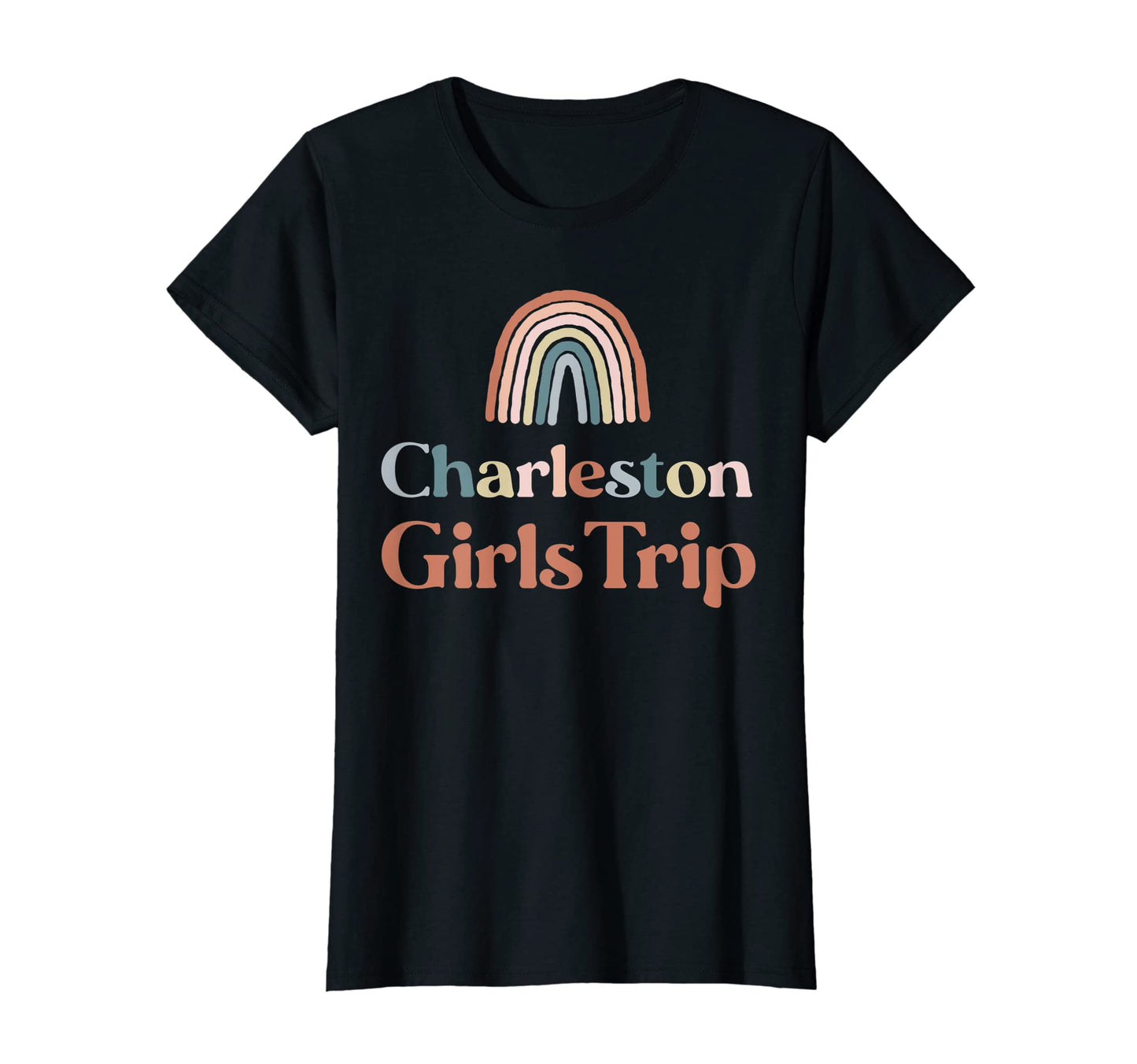 Womens Charleston Trip Boho Rainbow T-Shirt - Custom Art Print for Adults - T-Shirt, Sweatshirt, Hoodie