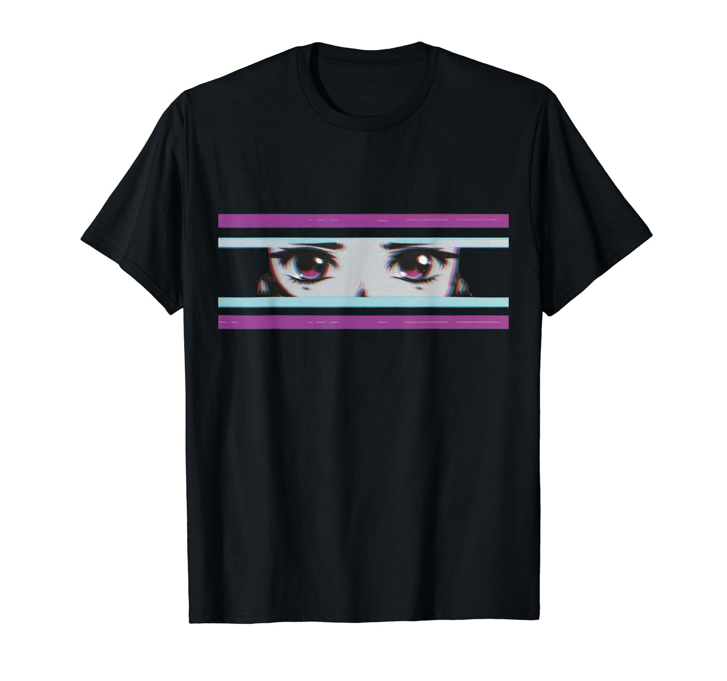 Synthwave Vaporwave Aesthetic Sad Anime T-Shirt - Custom Art Print Unisex - T-Shirt, Sweatshirt, Hoodie