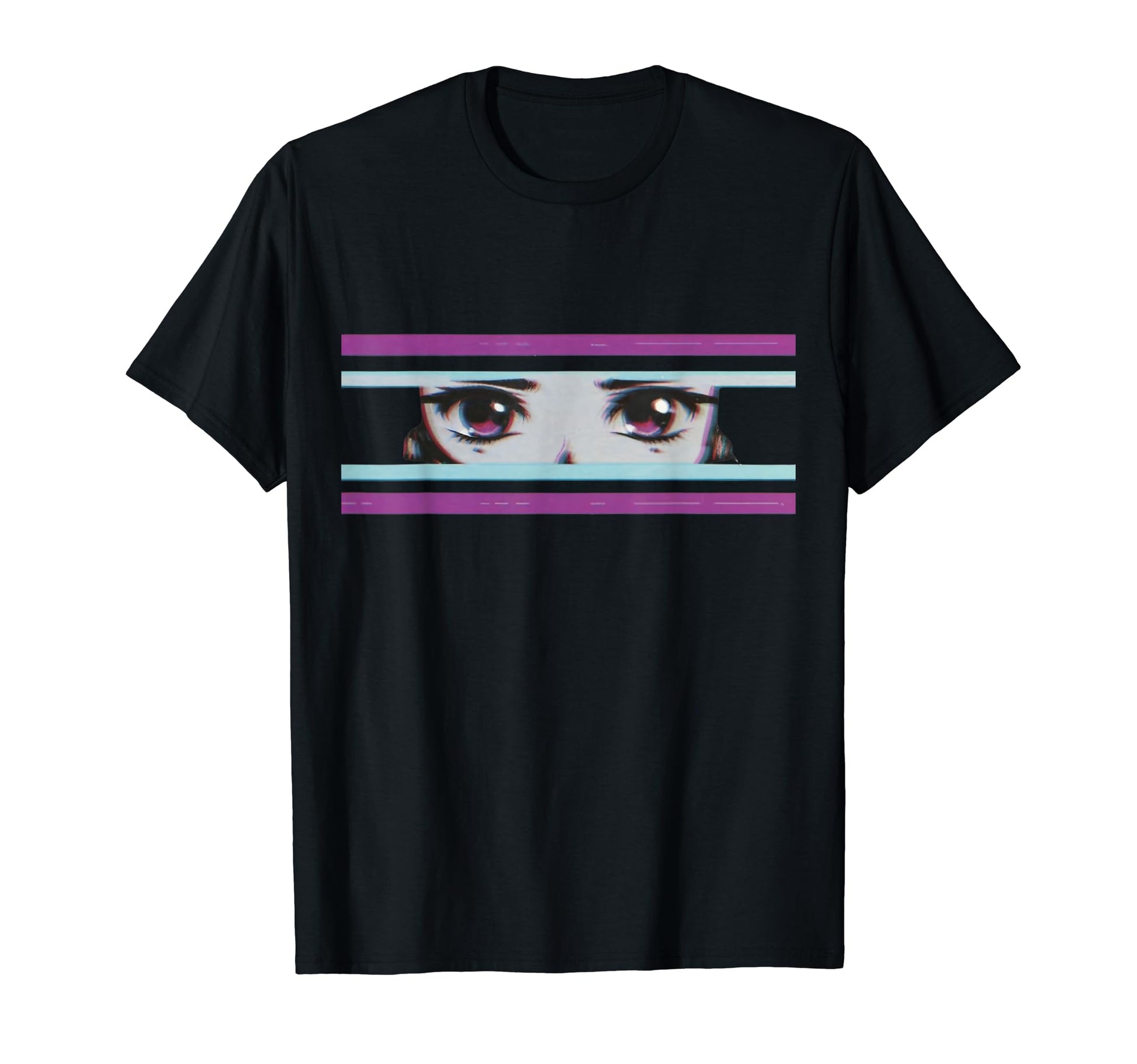 Synthwave Vaporwave Aesthetic Sad Anime T-Shirt - Custom Art Print Unisex - T-Shirt, Sweatshirt, Hoodie