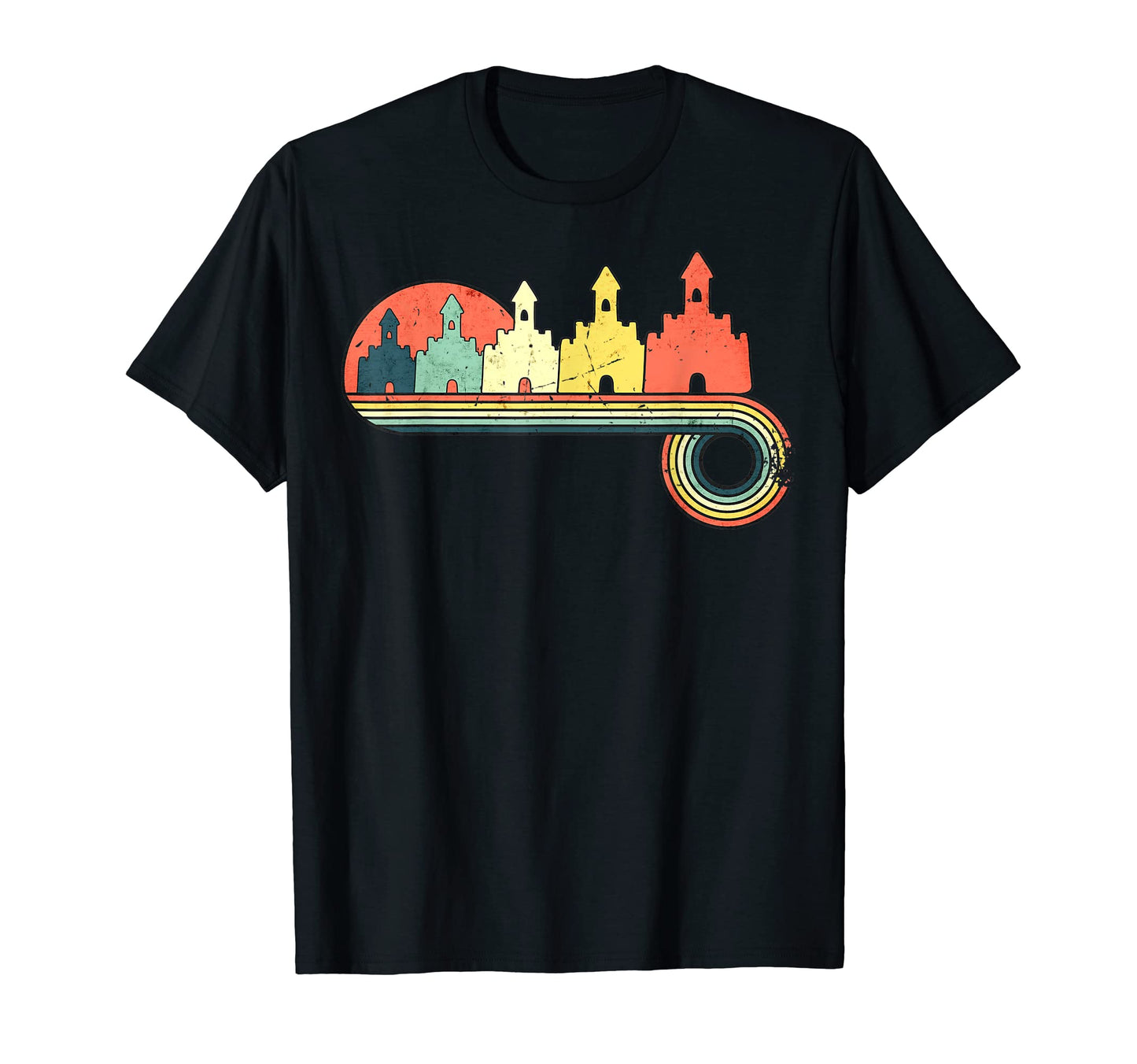 Sand Castle Sunset Rainbow T-Shirt - Trendy Graphic for Adults - T-Shirt, Sweatshirt, Hoodie