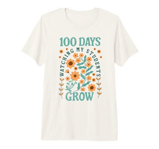 100 Days School Teacher Growing Boho T-Shirt - Casual Everyday Wear Unisex - T-Shirt, Sweatshirt, Hoodie