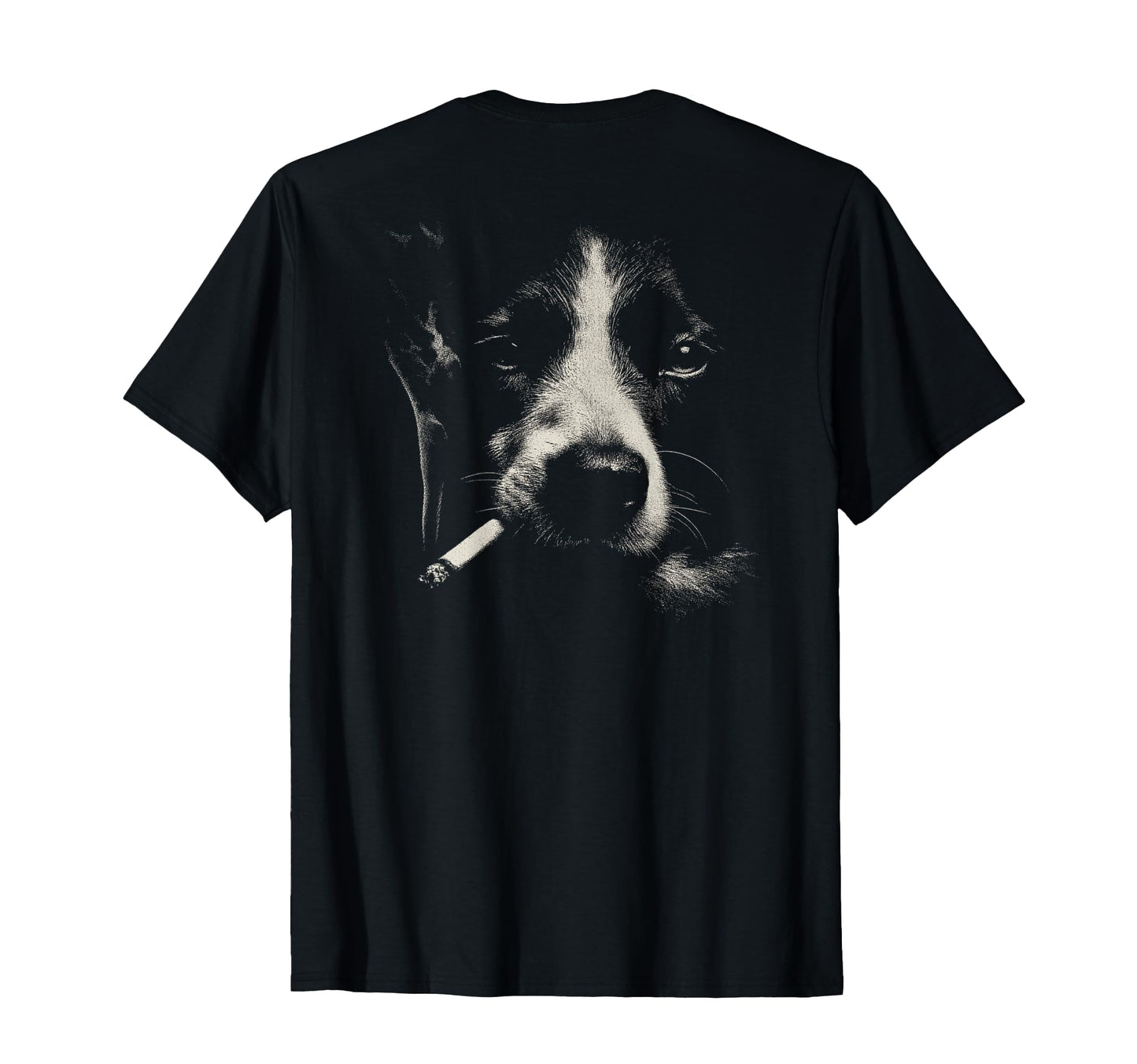 Border Collie Smoking Cigarette Grunge T-Shirt - Trendy Graphic for Adults - T-Shirt, Sweatshirt, Hoodie