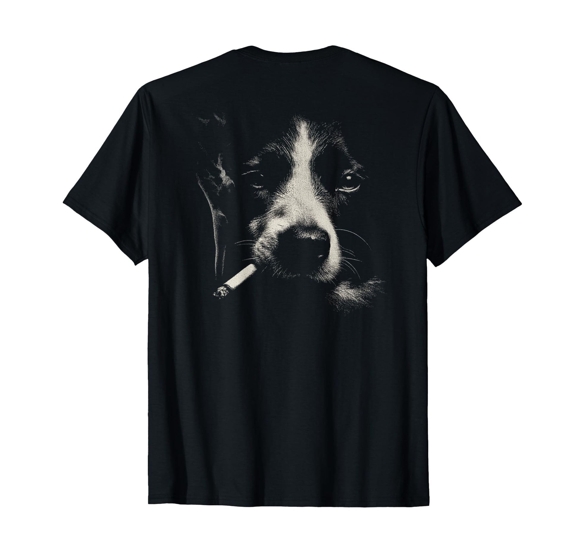 Border Collie Smoking Cigarette Grunge T-Shirt - Trendy Graphic for Adults - T-Shirt, Sweatshirt, Hoodie