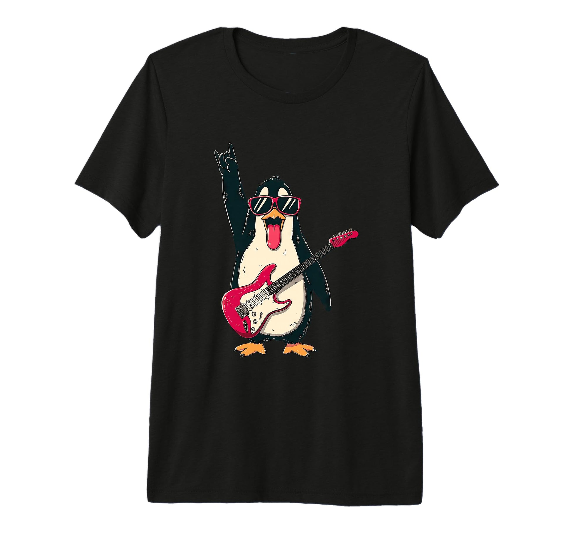 Rockstar Penguin Sunglasses Electric T-Shirt - Aesthetic Graphic Unisex - T-Shirt, Sweatshirt, Hoodie