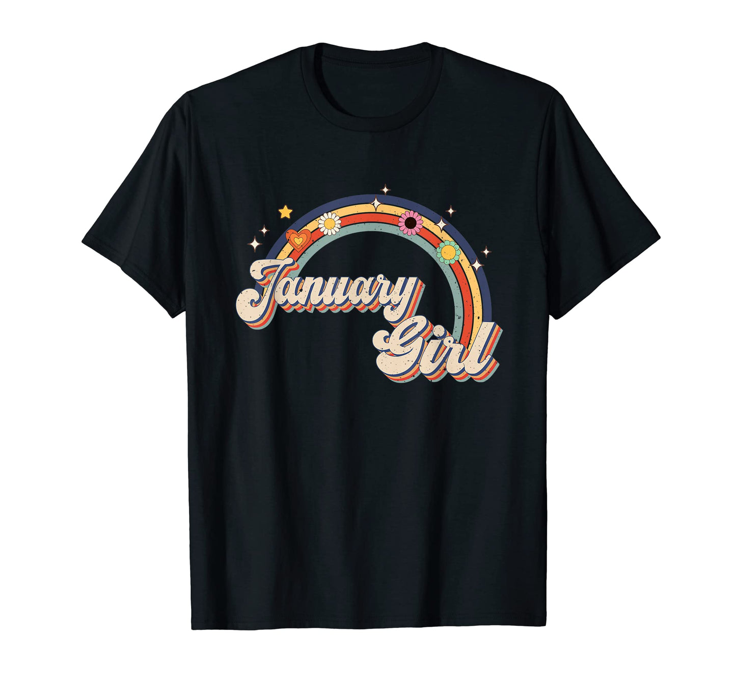 January Birthday Rainbow Birthday T-Shirt - Aesthetic Graphic Men Women - T-Shirt, Sweatshirt, Hoodie