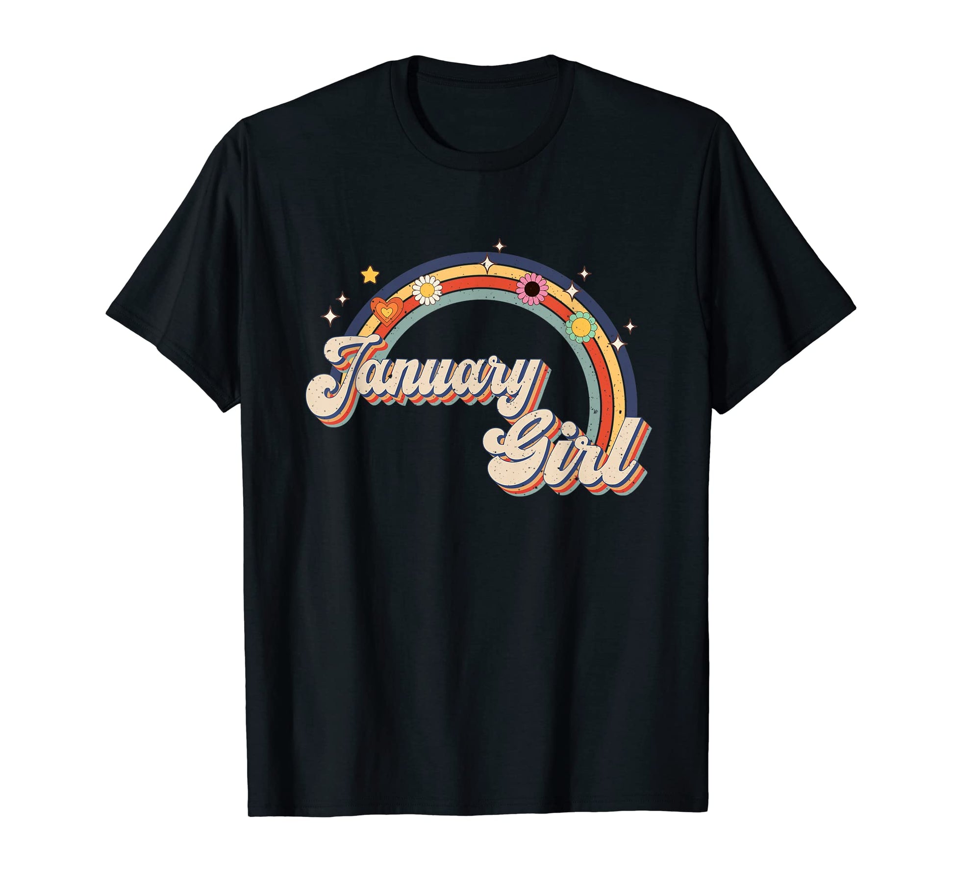 January Birthday Rainbow Birthday T-Shirt - Aesthetic Graphic Men Women - T-Shirt, Sweatshirt, Hoodie
