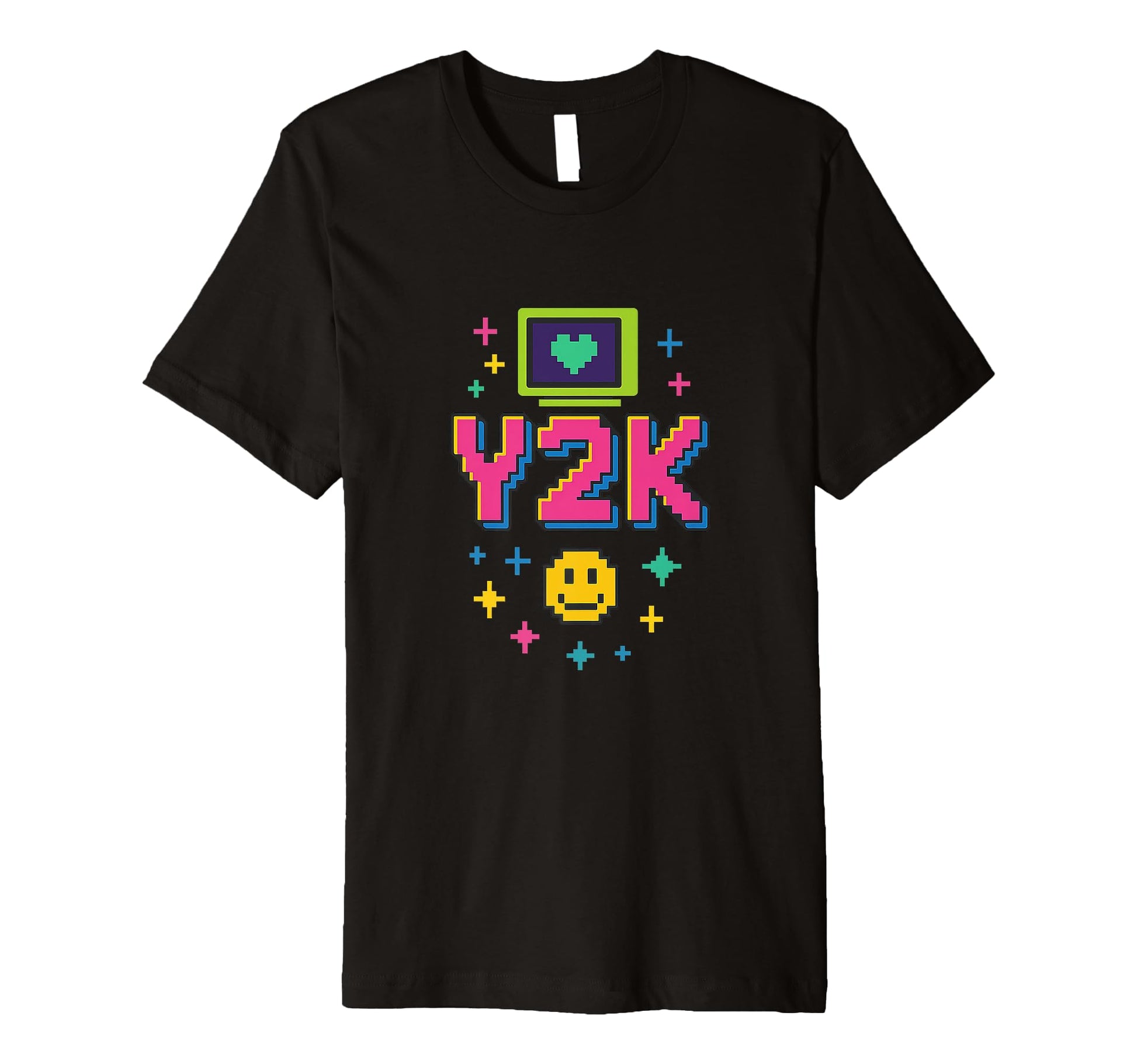 Y2K Pixel Art Neon Tech Vaporwave T-Shirt - Unique Graphic for Adults - T-Shirt, Sweatshirt, Hoodie