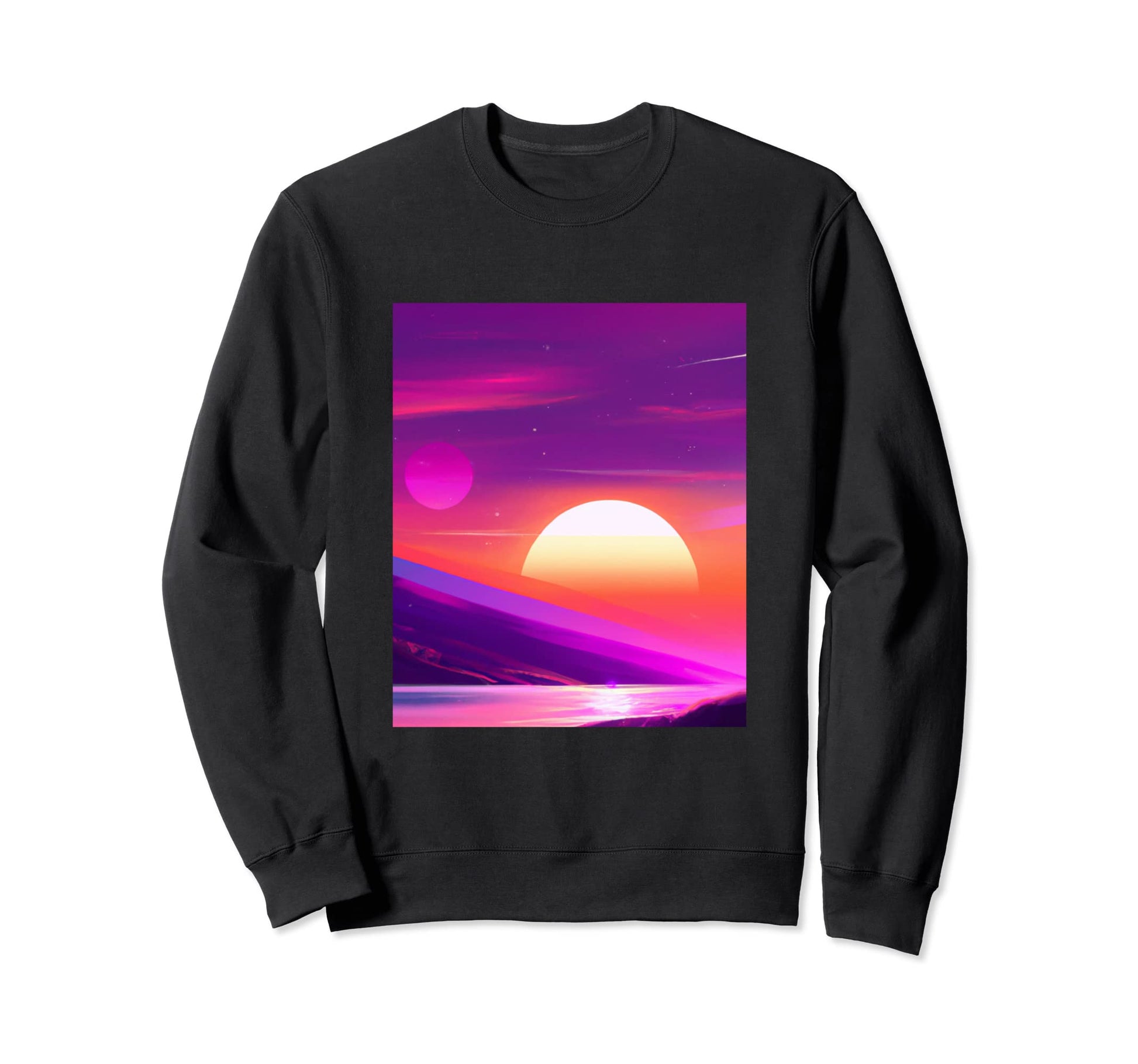 Vaporwave Sun Synthwave Sunset Sweatshirt - Minimalist Print Men Women - T-Shirt, Sweatshirt, Hoodie
