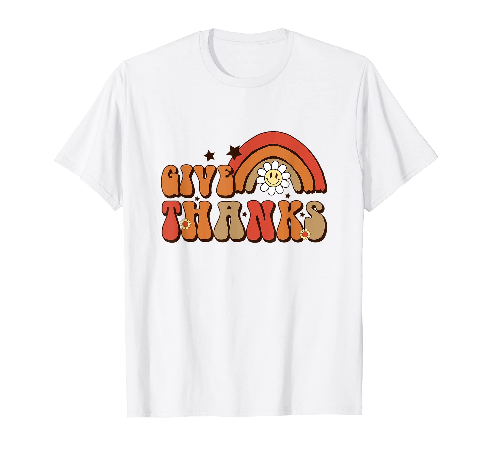 Give Thanks Rainbow Happy Thanksgiving T-Shirt - Aesthetic Graphic Unisex - T-Shirt, Sweatshirt, Hoodie