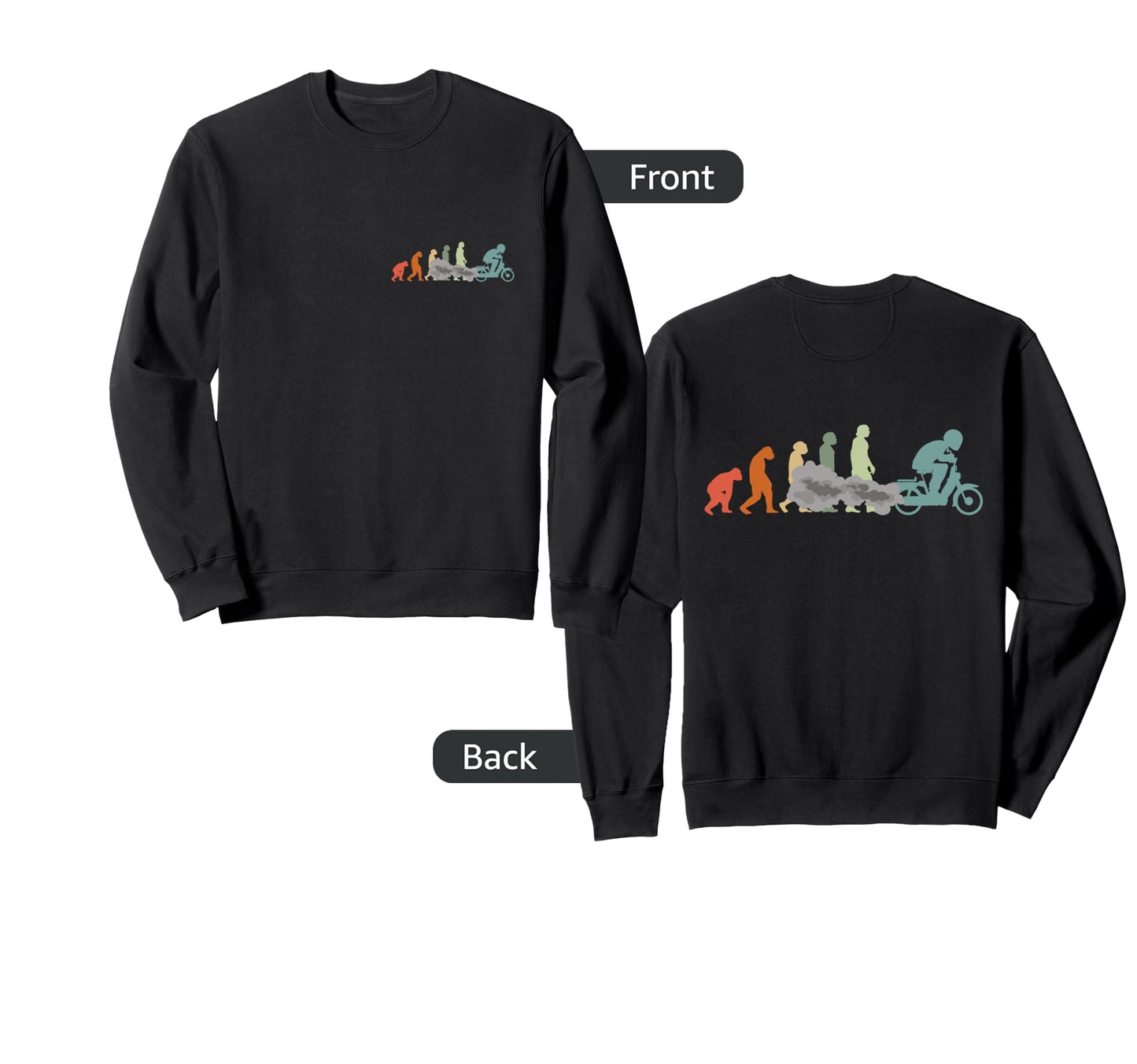 Moped Bike Mofas Moped Evolution Sweatshirt - Graphic Print Unisex - T-Shirt, Sweatshirt, Hoodie