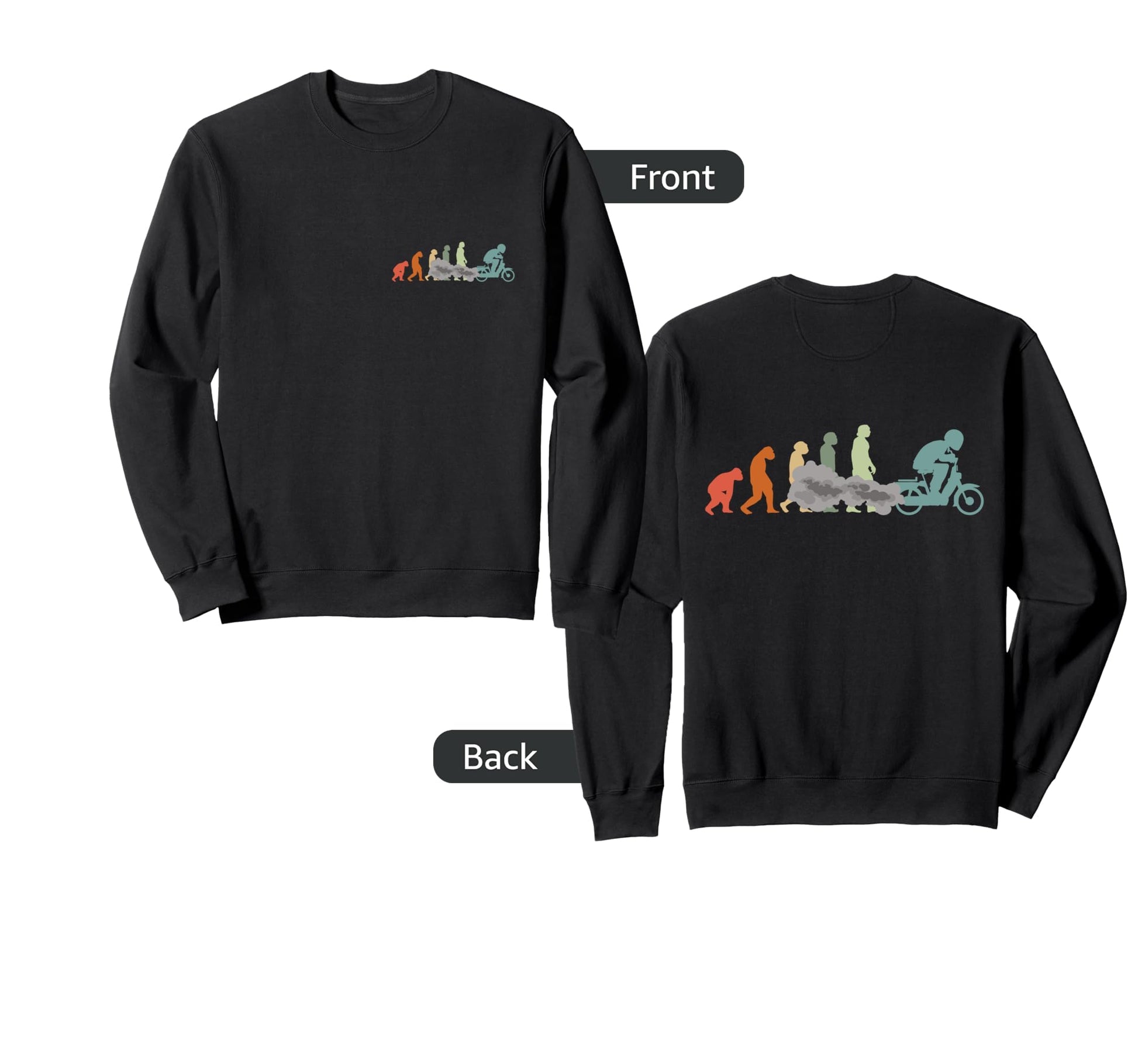 Moped Bike Mofas Moped Evolution Sweatshirt - Graphic Print Unisex - T-Shirt, Sweatshirt, Hoodie