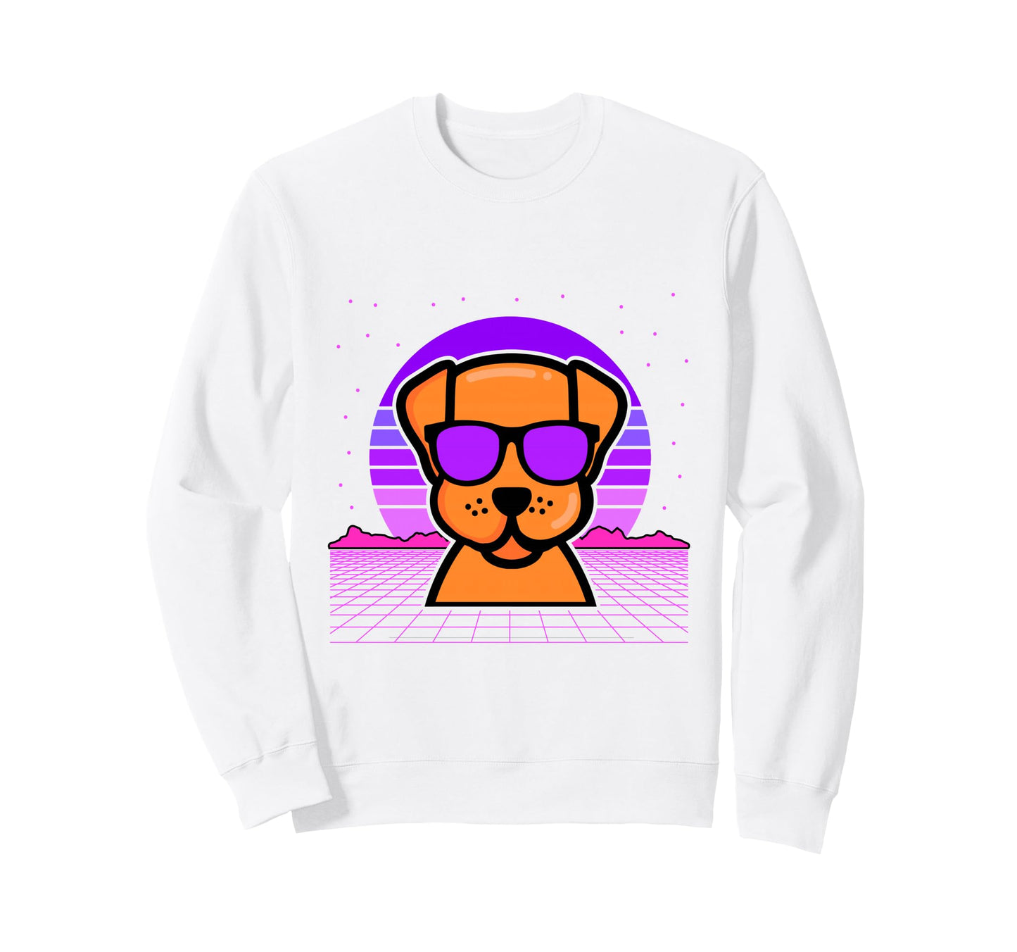 Aesthetic Vaporwave Outfits Dog Sweatshirt - Graphic Print Men Women - T-Shirt, Sweatshirt, Hoodie