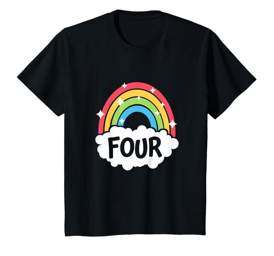 4 Year Old Rainbow 4Th Birthday T-Shirt - Trendy Graphic for Adults - T-Shirt, Sweatshirt, Hoodie