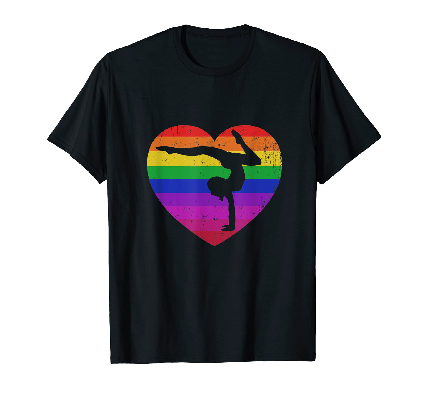 Acro Dance Heart Shape Rainbow T-Shirt - Novelty Apparel for Adults - T-Shirt, Sweatshirt, Hoodie