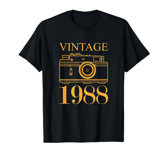32Nd Birthday Gift 1988 Years Old Camera T-Shirt - Minimalist Print Unisex - T-Shirt, Sweatshirt, Hoodie