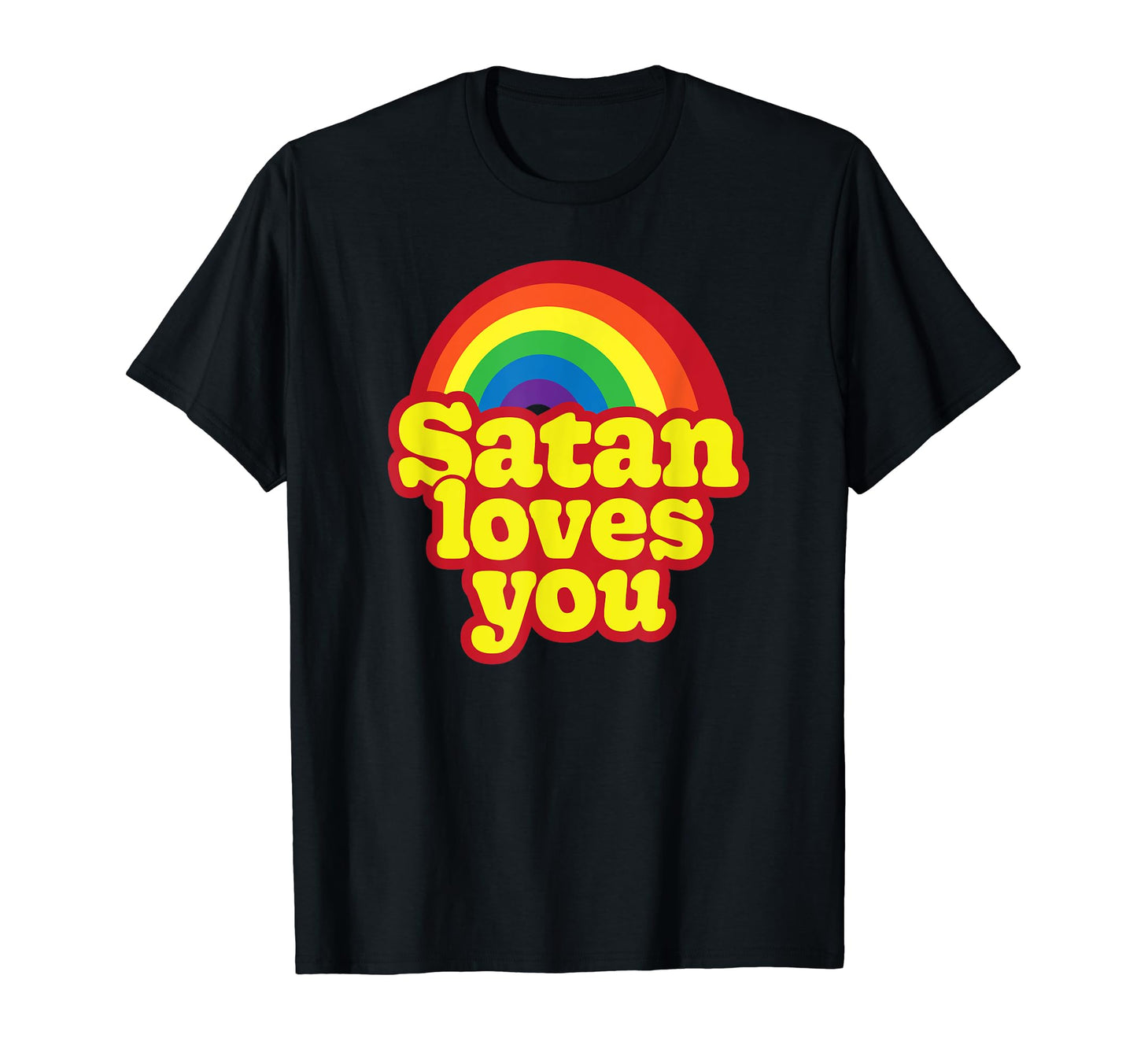 Satan Loves You Adorable Rainbow Goth T-Shirt - Custom Art Print Unisex - T-Shirt, Sweatshirt, Hoodie