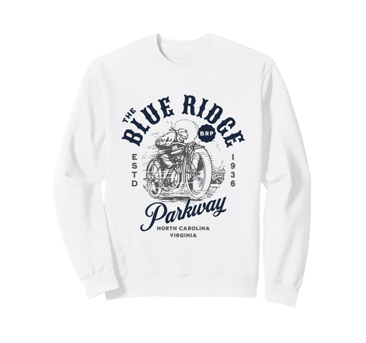 Blue Ridge Parkway Motorcycle Sweatshirt - Aesthetic Graphic for Adults - T-Shirt, Sweatshirt, Hoodie