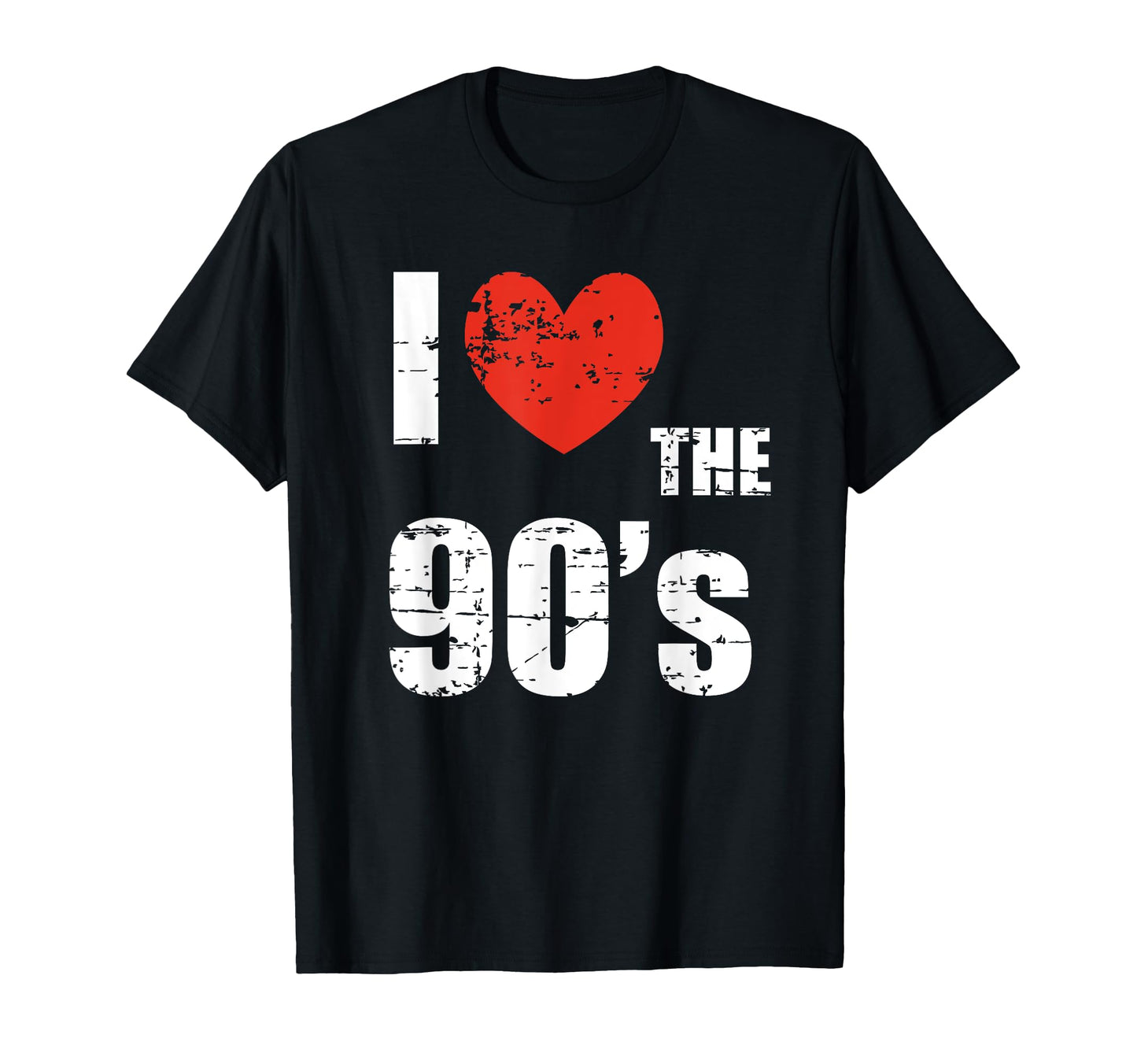 I Love 90S Distressed Heart Party Funny T-Shirt - Unique Graphic Unisex - T-Shirt, Sweatshirt, Hoodie