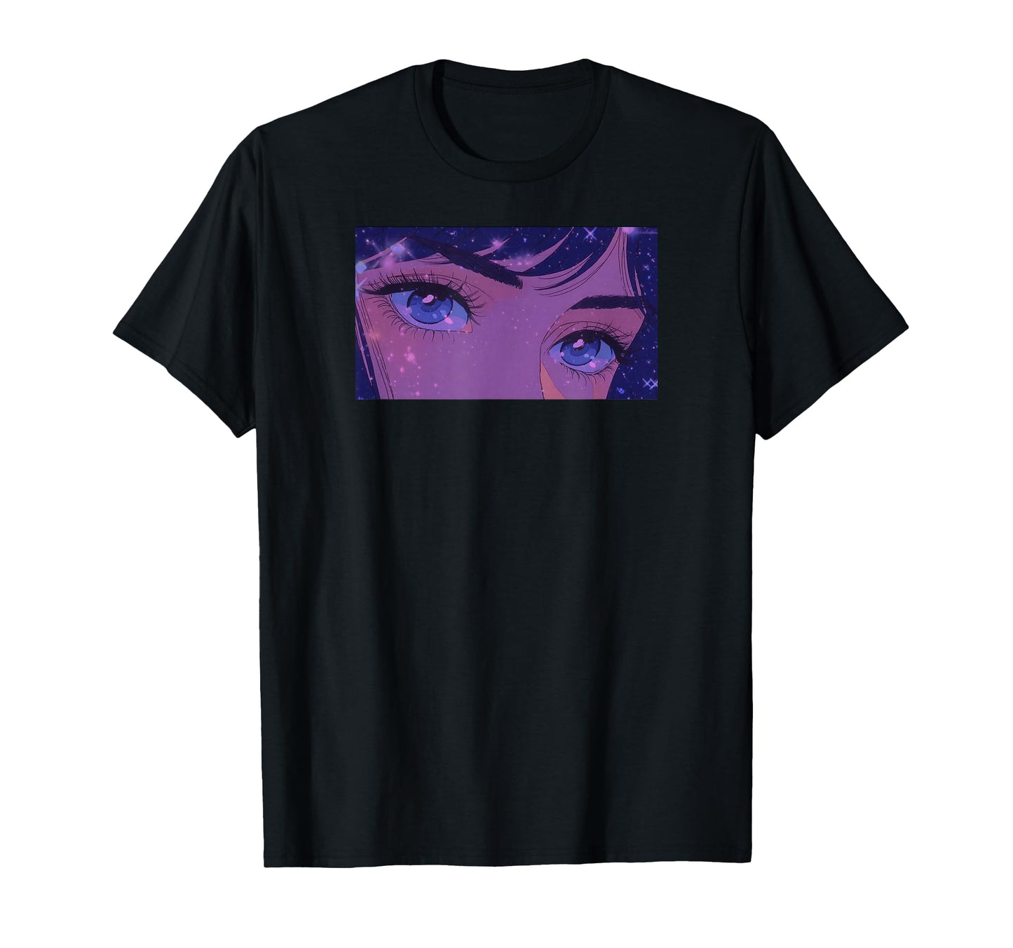 Dreamy Anime Eyes Vaporwave Aesthetic T-Shirt - Novelty Apparel Unisex - T-Shirt, Sweatshirt, Hoodie