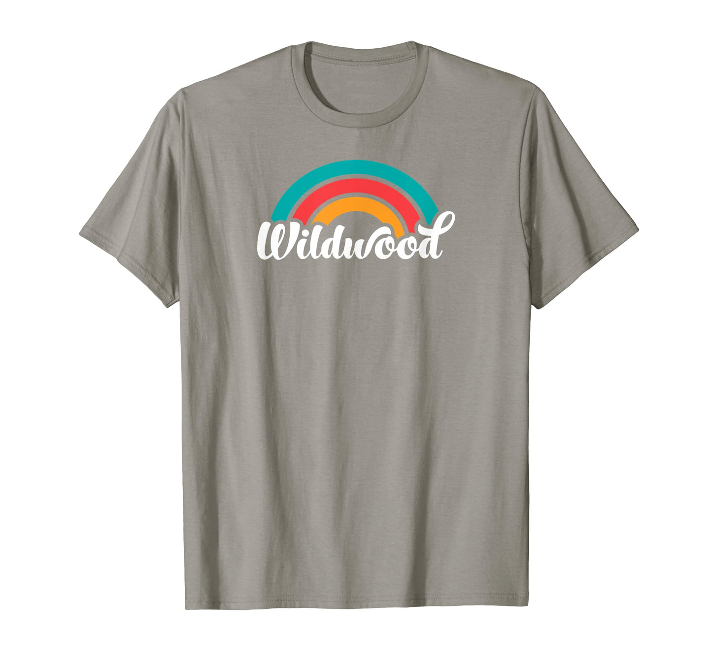 Wildwood Nj Script Rainbow T-Shirt - Unique Graphic for Adults - T-Shirt, Sweatshirt, Hoodie