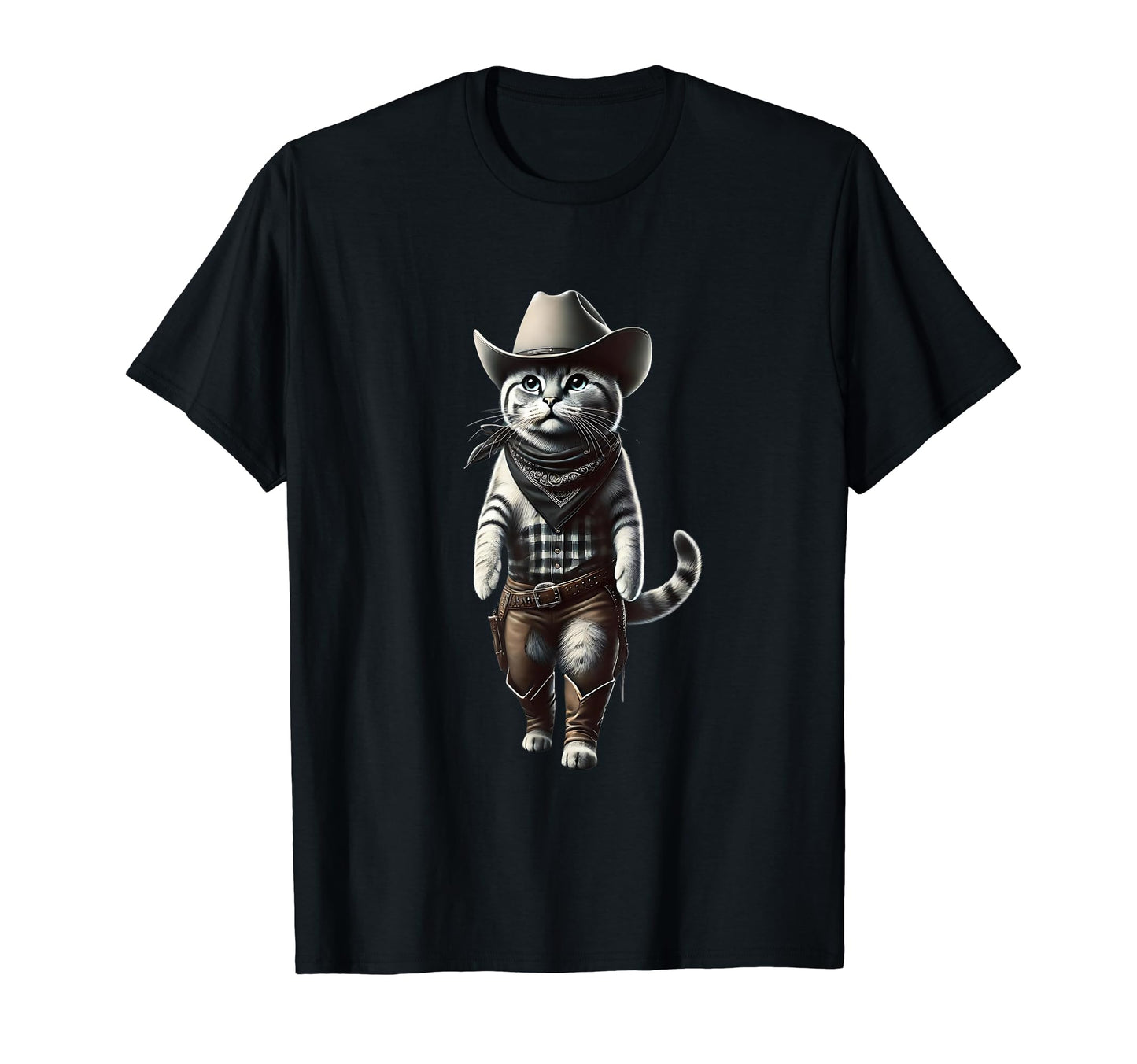 Meowdy Funny Cat Wearing Cowboy Hat T-Shirt - Novelty Apparel Men Women - T-Shirt, Sweatshirt, Hoodie
